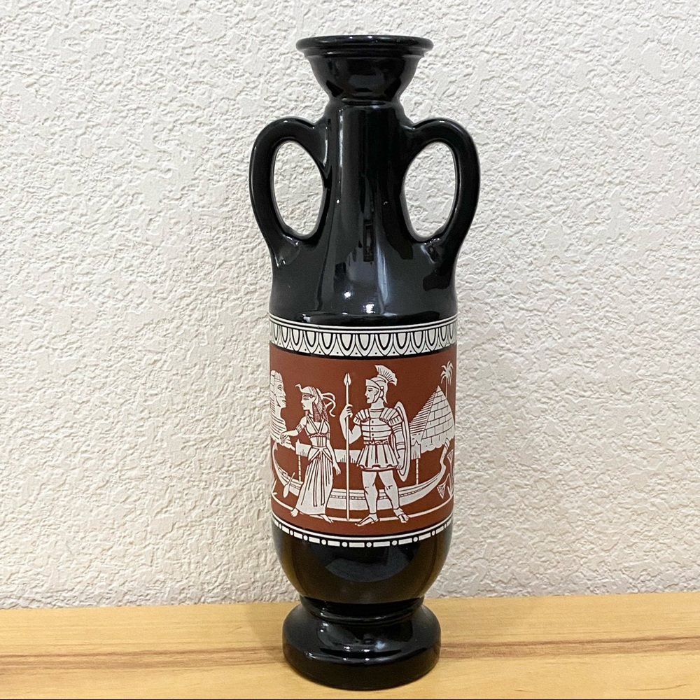 Vintage Jim Beam Cleopatra Sphinx Pyramid Egyptian Black Glass Decanter NO LID